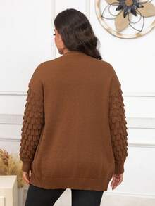 Women's Plus Retro Elegant Casual Chic Urban Modern Commute Office Romantic Vacation Comfortable Home Date Sexy Solid Color Knitted Pocket Front Button Knitted Cardigan, Suitable For Vacation, Beach, Evening Date, Holiday, School, Office, Home, Daily Date, Back To School Party, Single Party, Travel, Country Music Festival, Airport, Spring, Autumn, Winter, Early Autumn, Autumn/Winter