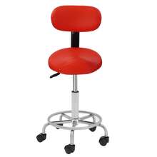Silla de escritorio moderna para oficina, silla de ruedas para computadora con respaldo bajo, altura ajustable, silla giratoria de diseño para trabajo en casa y salón con reposapiés - Rojo - Ver 5