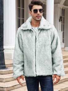 Herren modische Kunstfell Jacke, Herbst/Winter