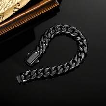MDFUN 1pc Fashionable & Versatile Minimalist Stainless Steel Cuban Link Bracelet With Spring Clasp, Suitable For Women And Men, For Daily Wear, Parties, Holidays, And Gift Giving