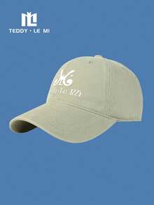 TEDDY LE MI 1pc Unisex Letter Print Baseball Cap, Fashion Outdoor Sports Hiking Running Casual Cap, Available In Black, Red, White, Khaki, Orange, Pink, Green, Navy Blue