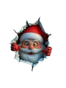 Naklejki ścienne DIY Przebij się przez ścianę Naklejki winylowe Naklejki ścienne Święty Mikołaj Zdejmowana dekoracja domu na imprezę Materiały dekoracyjne, Naklejki, Naklejka ścienna, Naklejka winylowa do dekoracji domu, Wiosenne elementy dekoracyjne Odśwież swój dom, Naklejki dekoracyjne Rama