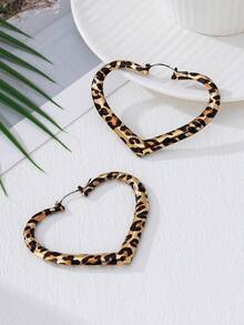 1 Pair Asymmetrical Geometric Oversized Hoop Earrings, Vintage Exaggerated High-End