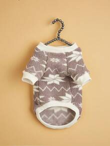 EOO 1 件秋冬毛绒宠物运动衫，几何图案，适合猫狗，时尚宠物服装 - 彩色 - 查看 4