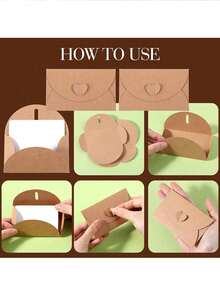 10/20/40/50 sets Mini enveloppes avec cartes vierges, set d'enveloppes en papier kraft, pour cartes cadeaux, faveurs de mariage, cartes de vœux, cartes de visite, fournitures de fête de remise des diplômes, enveloppes de remerciement