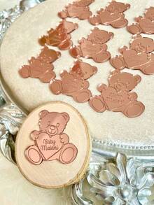 Rose Gold Custom Acrylic Mirror Tags, Teddy Bear Party Gift Tag, Teddy Bear Baby Shower Favor Tags, Birthday Gift Tags, Thank You Gift Tag - Rose Gold - View 10