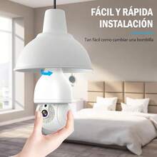 E T EASYTAO. |   2PCS Q17 Foco con Camara de  WiFi, 2MP Camara de Foco 360 ° , iCSee Tris Home App, Base E27, Visión Nocturna, Audio Bidireccional, Detección de Movimiento, Compatible con Alexa - 2 piezas - Ver 6