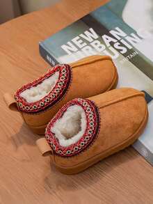 1 Pair Kids' Low-Cut Fashionable Anti-Slip Thick Snow Boots For Winter