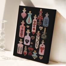 1pc Witchy Potion Bottle Wall Art Esoteric Occult Poster Gothic Dark Academia Decor Surreal Canvas Print Pink Magic Art Alternative Maximalist Painting Picture Home Decor, Mystical Moon Goddess Wall Art Poster Occult Celestial Crow Decor Surreal Canvas Print Preppy Pink Aesthetic Folk Magic Wall Art