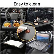 Steering Wheel And Table Board, Two In One Style, Suitable For Use In Catering Laptops, Multi-Purpose Vehicle Interior Travel Essential Table Accessories, Rest Equipment, RVs SUV, Truck Universal (Black)