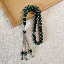 1 pieza Pulsera de cuentas de vidrio con diseño, adecuada para uso diario de hombres, 33 piezas