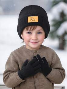 2 PCs Knitted Hats And Gloves Set, Perfect For Newborns, Boys, And Girls. These Soft And Comfortable Hats And Gloves Are Ideal For Keeping Young Children Warm During Autumn And Winter. - Hat + Gloves - View 2