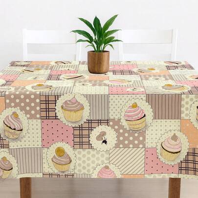 Toalha de Mesa com Bainha Estampada Oxford 4, 6, ou 8 Cadeiras Retangular Cozinha Jantar