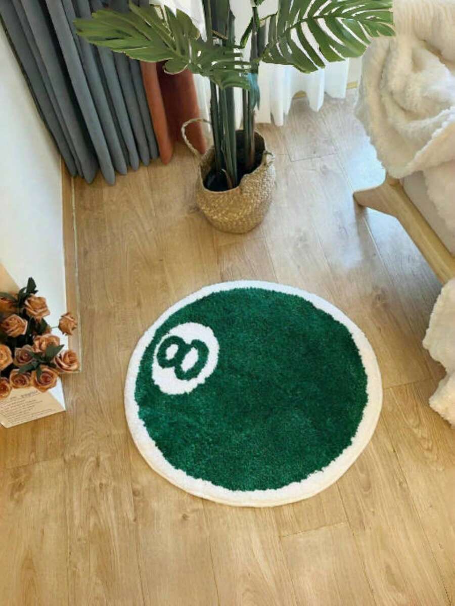 1 pièce Tapis infini en fausse laine verte - Doux, confortable, durable, convient pour la décoration de la chambre, du salon et de la salle de bain - Parfait pour la décoration de la maison - Cadeau de pendaison de crémaillère, tapis décoratif pour les fêtes de Noël