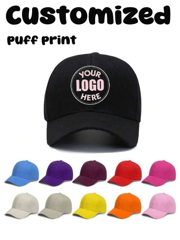 1 Piece Of Customized Hat With Your Own Design, Adjustable Hat With Text, Photo, Image, Logo, Hip-Hop Hat, Baseball Cap, Fashionable, Colorful, Cute, Cute, Simple, Kawaii, Stylish, Autumn Fashion, Unisex, Casual Custom, Personalized, Unique, Customized Ideal Gift