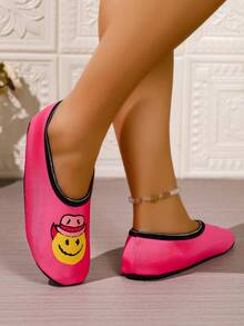 Women's Comfortable Halloween Pumpkin Pattern Slip-On Slippers, Washable For Indoor & Outdoor Use - All Season Soft, Fun House Slippers, Dual-Color Lining, Soft Non-Slip Bottom, Suitable For Halloween, Christmas, Casual Indoor Wear - Hot Pink - View 3