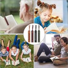 Laser Engraved Leather Bookmarks, Mini Portable Page Markers For Notebooks, Leather Bookmarks + Page Clips - Leather Tassel Bookmark - View 2