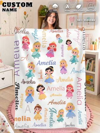 1 pieza Manta personalizada con nombre para cama, Manta de ropa de cama personalizada con nombre, Manta personalizada, Manta linda, Manta acogedora, Regalo familiar, Regalo de cumpleaños, Regalos de Navidad, Regalos personalizados, Regalo para hijo/hija, Regalo para amigo