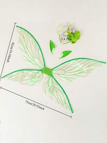 1 set d'ailes de lutin vertes avec serre-tête + accessoires d'oreilles de lutin, accessoires de déguisement pour le thème des contes de fées