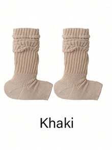 1/2 Pairs Of Autumn And Winter Clothing With Exposed Toe Design, Stacked Socks, Knitted Socks - Multicolor - View 15