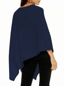 2025 Simple Comfortable Shawl Top, Elegant And Dignified, Spring/Autumn Fashion Elegant Loose Knit Shawl Top, Women, Loose Fit, Lightweight, Autumn, Casual Travel Beach Versatile Style