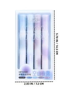 4支彩色荧光笔，适合学生的护眼文具 - 紫色 - 查看 8