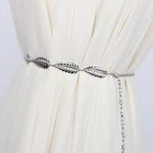 Metallblatt Taillenkette, süßer Kleidungsdekor, vielseitiges Modeaccessoire für Kleider, Pullover - Gold - Übersicht 2