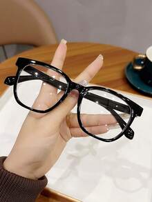 1 Stück Mode Damen Kunststoffrahmen Flache Nicht-Rezept Brille, geeignet für den Alltag