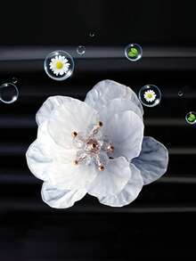 Flower-Shaped Car Air Freshener – Pearl-Like ABS Petal Vent Clip With Long-Lasting Light Scent, Cute Kawaii Dashboard Decor For Odor Elimination, Universal Fit Aroma Diffuser Accessory,Car Air Outlet Decoration