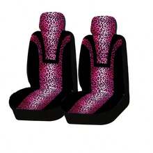5pcs Car Seat Covers, New Leopard Print Design, Made Of Breathable Icy Silk Fabric, Soft & Comfortable, Suitable For All Seasons, Dust & Stain Resistant Car Accessories - 彩色 - 查看 6