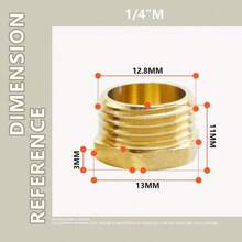 2 Pcs 1/4" Male BSP Thread Brass Male Cap Hex Socket Pipe Plug Fittings Connector For Pipe Connecting Conversion - Default - View 2