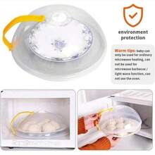 1PC Microwave Splatter Cover - Universal Dish Lid With Handle For Bowls & Plates | Transparent Reusable Food Cover, Mess Proof Shield - Multicolor - View 6
