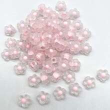 100颗/包 12毫米亚克力透明磨砂花珠串珠小雏菊彩色手链头饰手机链DIY散珠