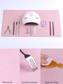 Washable Nail Art Table Mat, Foldable Nail Art Hand Pillow, Manicure Desk Mat, Soft PU Leather Manicure Arm Rest Cushion, For Nail Art Salon Home - Multicolor - View 2