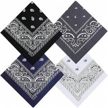 4 Piezas Paliacates Para Hombre, Bandanas Hombre, Bandana, Paliacate, Muy Adecuado Para Pañuelos De Cabeza o Para Pañuelos, Pañuelos, Máscaras, Pulseras, Decoración De Bolsos, Etc - 1 - Ver 1