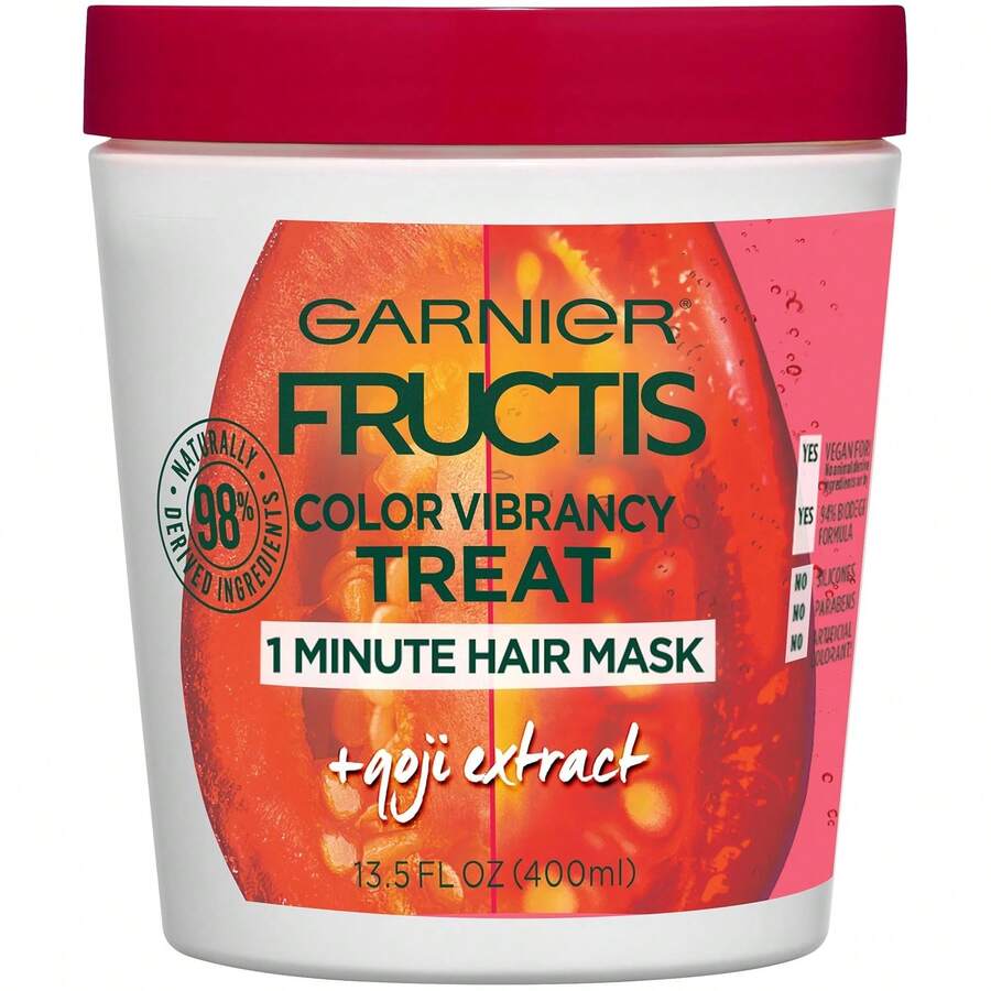 Garnier Fructis Color Vibrancy 1 Minute Hair Mask, 13.5 Fluid Ounce  With Goji Extract - Multicolor - View 1