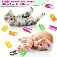 Cat Toy, Cat Spring Ball Stretch Toy, Colorful Spring Tube, Interactive Rolling Ball Colorful Lively Spring, Caged Mouse Spring Toy, Indoor Cat Pet Supplies, Encourage Cat Exercise, Random Color - Multicolor - View 5