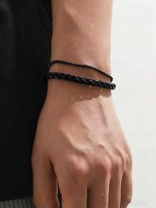 1 pieza Brazalete de cadena de acero inoxidable para hombre - Ver 7