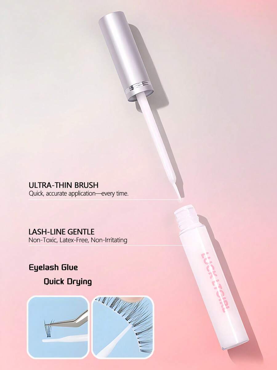 5 ml Colla per ciglie, trasparente e resistente dopo l'asciugatura, strumenti per ciglie finte per uso quotidiano, set facile da trasportare per i viaggi