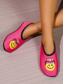 Women's Comfortable Halloween Pumpkin Pattern Slip-On Slippers, Washable For Indoor & Outdoor Use - All Season Soft, Fun House Slippers, Dual-Color Lining, Soft Non-Slip Bottom, Suitable For Halloween, Christmas, Casual Indoor Wear - Hot Pink - View 4