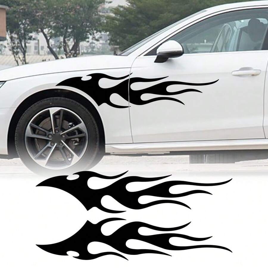 Personalized Car Body Flame Decal Sticker, Suitable For Car Body