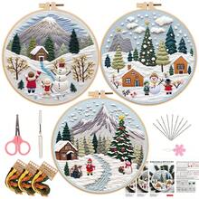 1/3 pièces Nouvelle série de motifs de Noël de haute qualité, Kits de broderie de Noël pour adultes, Kits de point de croix pour débutants, Kit de broderie pour débutants, Convient pour les décorations de Noël, les ornements de sapin de Noël, la décoration de la maison, Thanksgiving, la fête des récoltes, les décorations d'hiver, les cadeaux de vacances (10 styles disponibles, un style que vous aimerez)