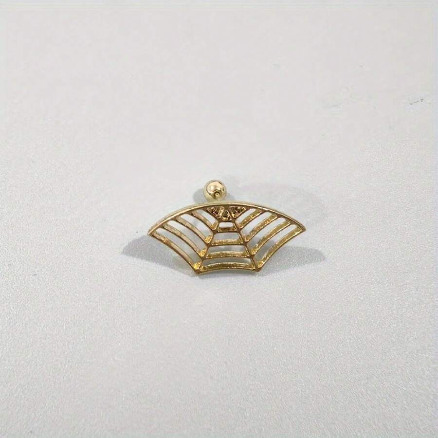 Spider Web Earrings For Men And Women, Unique Halloween Horror Earrings, Gothic Style Spider Web Earrings, Jewelry For Festive Party Decoration - Mạng nhện vàng - Xem 1
