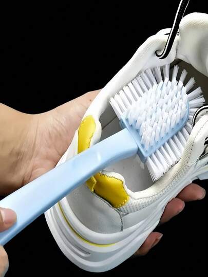 Multi Functional Five Sided Shoe Brush, Hard Bristled Plastic Laundry Brush, Household Long Handle Cleaning Brush, Circular Shoe Washing Brush, 5-In-1 Durable Shoe Brush: Made Of Plastic Material, Efficient Cleaning, Household Laundry Brush, Shoe Cleaning Tool