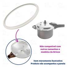Silicone Para Panela de Pressão Borracha Brinox Vedação Alux Marcolar Ramos Fortaleza Globo - Cinza - Visão 3
