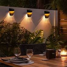 (4-Pack/6-Pack/12-Pack) Outdoor Solar Step Light, Warm Light + 7 Color Changes IP65 Waterproof Solar Wall Light, Solar Fence Light For Backyard/Patio/Fence/Wall/Railing/Pool/Deck/Step Gate Porch - 4個裝 - 查看 5