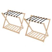 Luggage Rack 2 Pack Luggage Rack For Guest Room Folding Luggage Rack 64*39*58cm - wood color - View 7