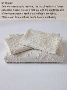 3件套米色几何提花被套组（1个被套+2个枕套，不含被芯），现代浪漫优雅经典风格，涤纶面料，舒适透气，适合卧室、家居装饰，精美床上用品。