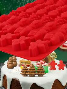 Moules en silicone de Noël, moule de cuisson de grande taille pour mini-gâteaux, savon fait main, chocolat, gelée, bonbons et bougies, avec moule en silicone en forme d'arbre de Noël, Père Noël, bonhomme de neige. Décorations de Noël, Cadeaux de Noël