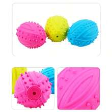 TPR Rugby Ball Dog Toy, Puppy Chew Squeaky Ball, Corgi & Medium Dog Pet Teething Chew Training Toy, Durable Realistic Barking Sound Fetch Toy